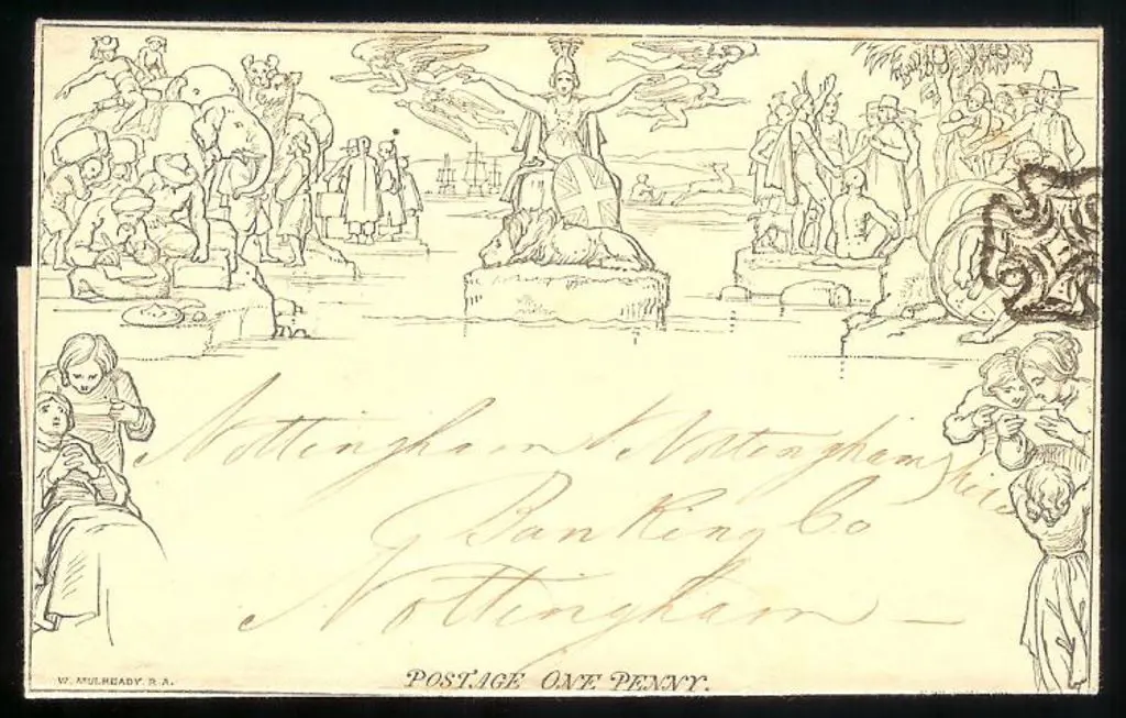 1840 1d black Mulready Letter Sheet addressed to ... Image 1++