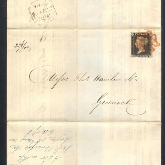 1840 1d black neatly tied by a full Maltese Cross ...