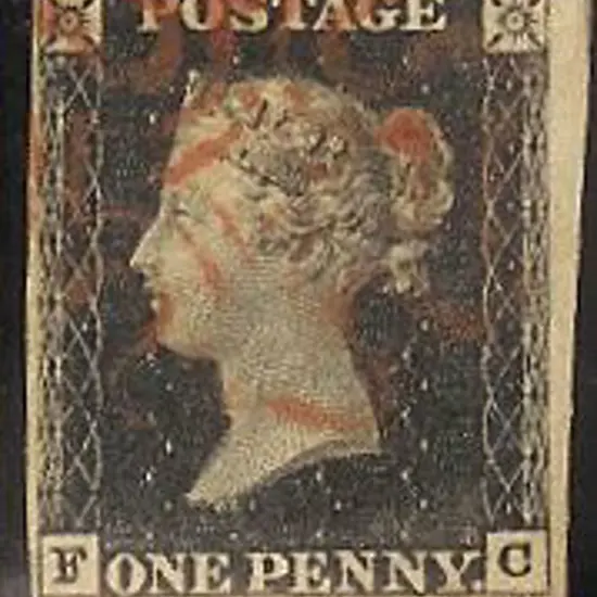 1840 1d black Plate 1a. Fine used with light red ...