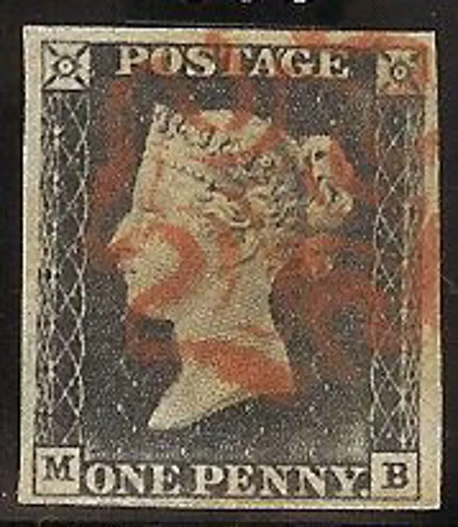 1840 1d black Plate 1a. Cancelled by clear red ... Image 1++