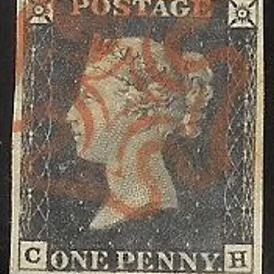 1840 1d black Plate 2. Cancelled by a crisp red ...