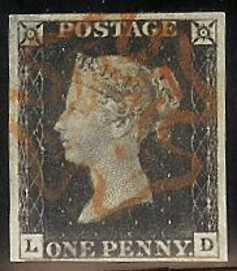 1840 1d black Plate 2. Cancelled by an almost ... Image 1++