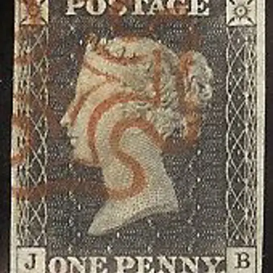1840 1d black Plate 2. Cancelled by a neat light ...