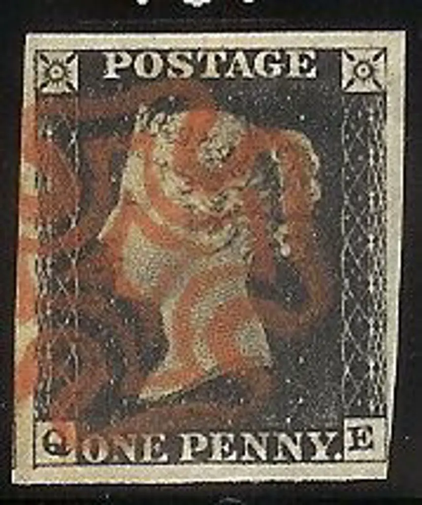 1840 1d black Plate 4. Cancelled by a bold red ... Image 1++