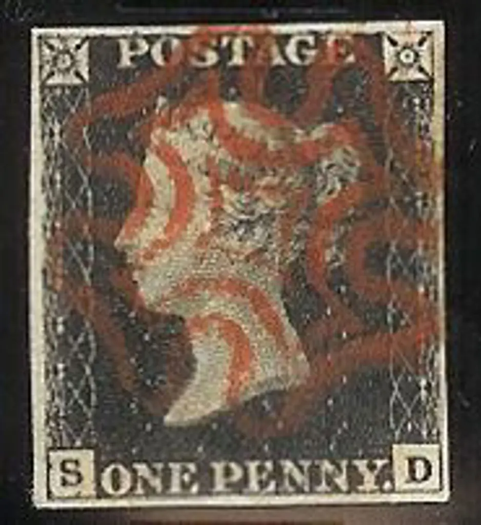 1840 1d black Plate 4. Cancelled by a full red ... Image 1++