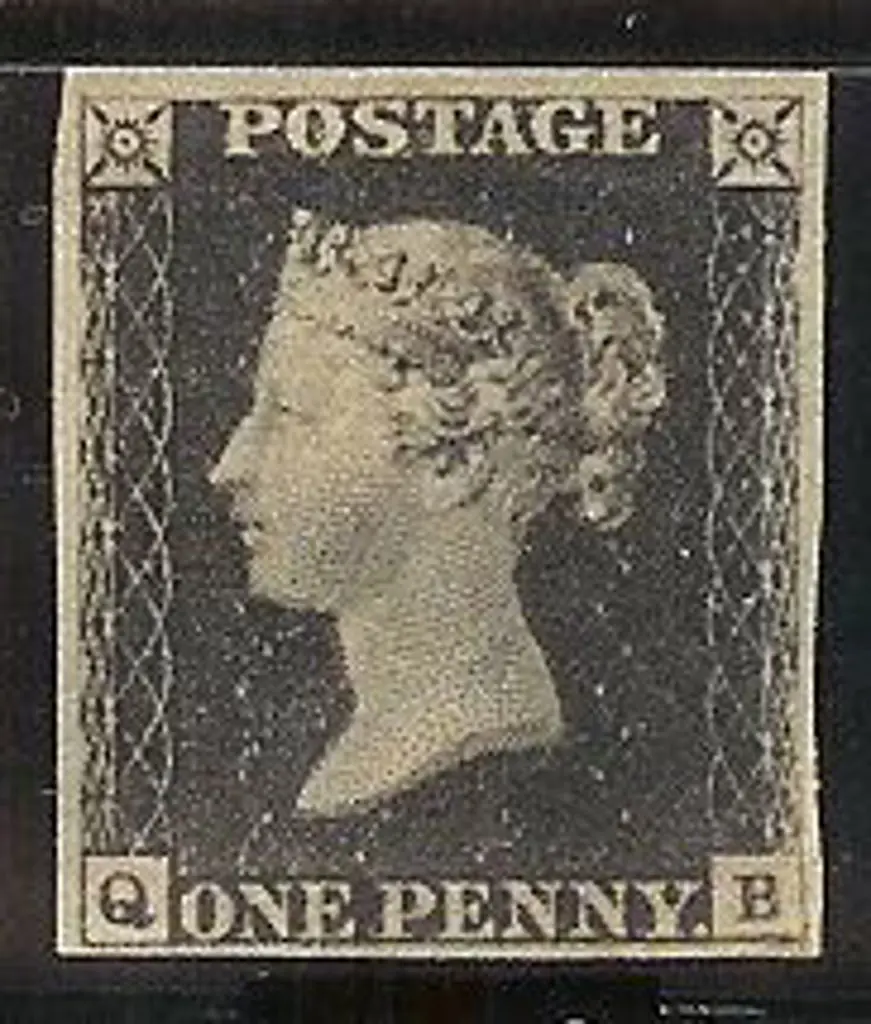 1840 1d black Plate 4. Lettered QB with 4 close to ... Image 1++