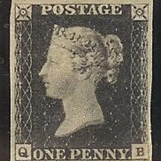 1840 1d black Plate 4. Lettered QB with 4 close to ...