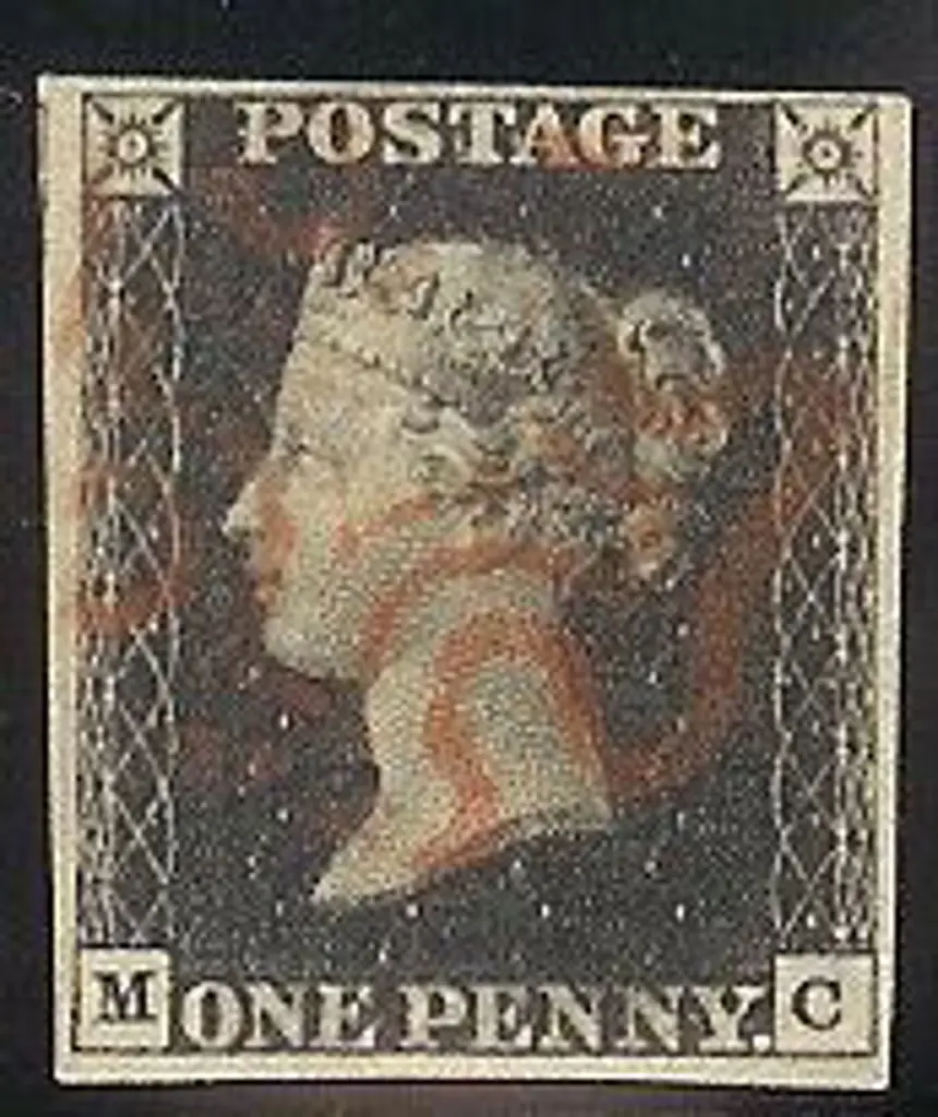 1840 1d black Plate 5. Cancelled by a light red ... Image 1++