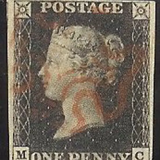 1840 1d black Plate 5. Cancelled by a light red ...