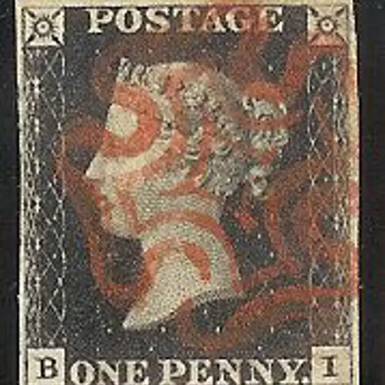 1840 1d black Plate 6. Cancelled by a crisp almost ...