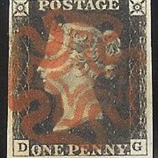 1840 1d black Plate 6. Cancelled by a full bold ...