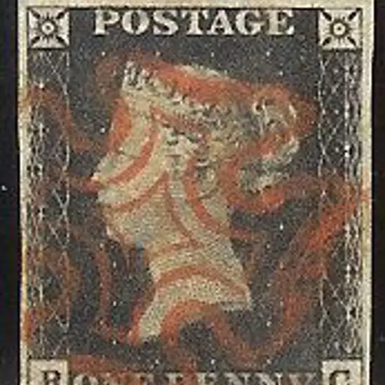1840 1d black Plate 7. Cancelled by a clean almost ...