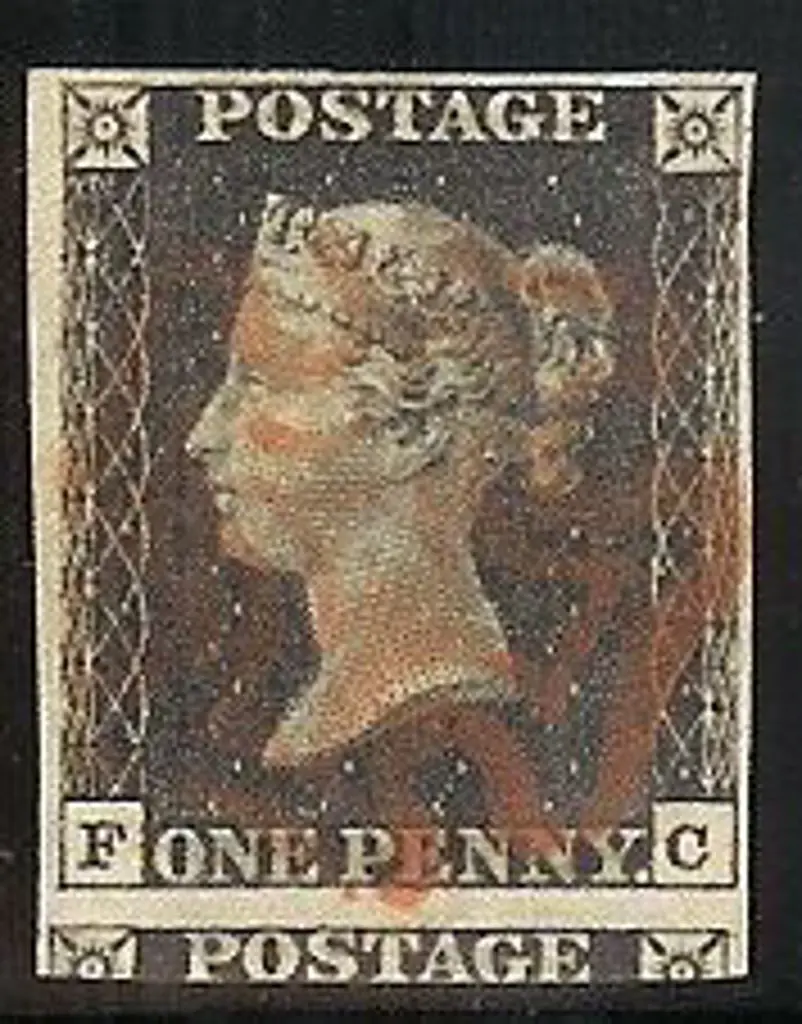 1840 1d black Plate 7. Cancelled by a light red ... Image 1++