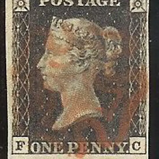 1840 1d black Plate 7. Cancelled by a light red ...