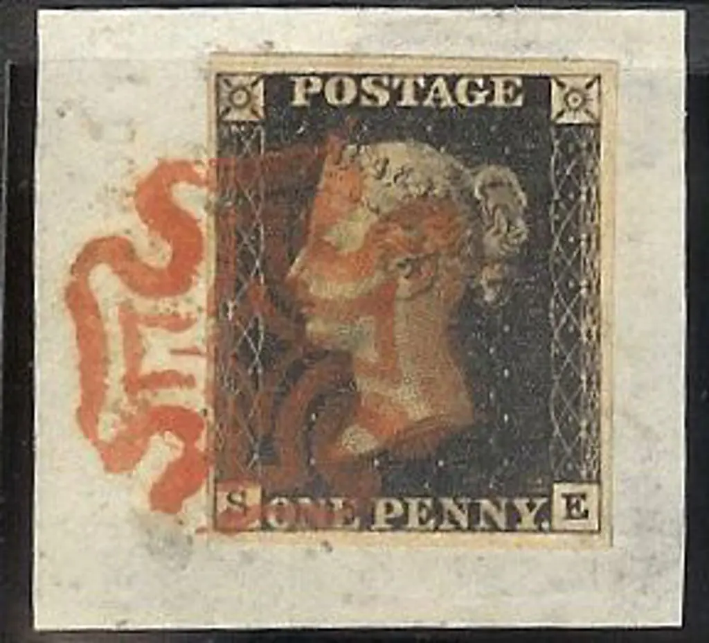 1840 1d black Plate 7. Cancelled by strong red ... Image 1++