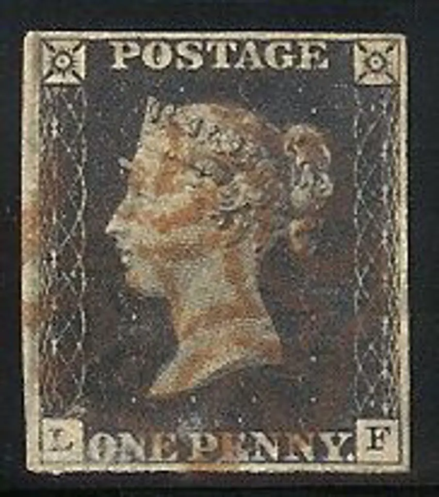 1840 1d black Plate 8. Good used with indistinct ... Image 1++