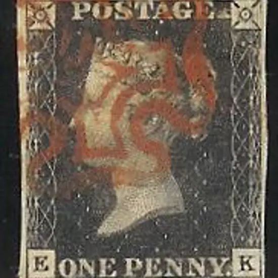 1840 1d black Plate 8. Cancelled by a partial ...