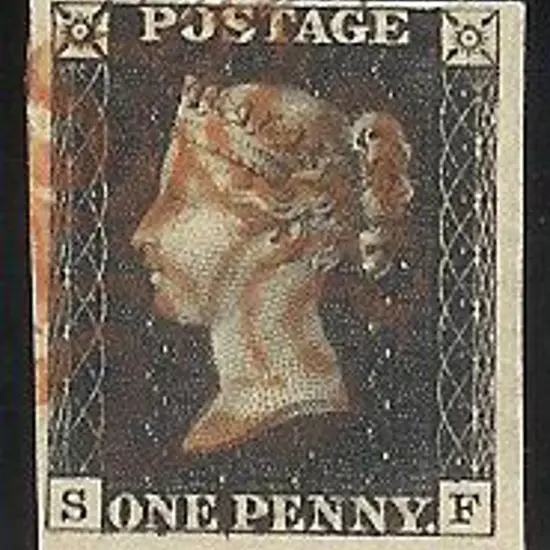1840 1d black Plate 8. Cancelled by a light neat ...