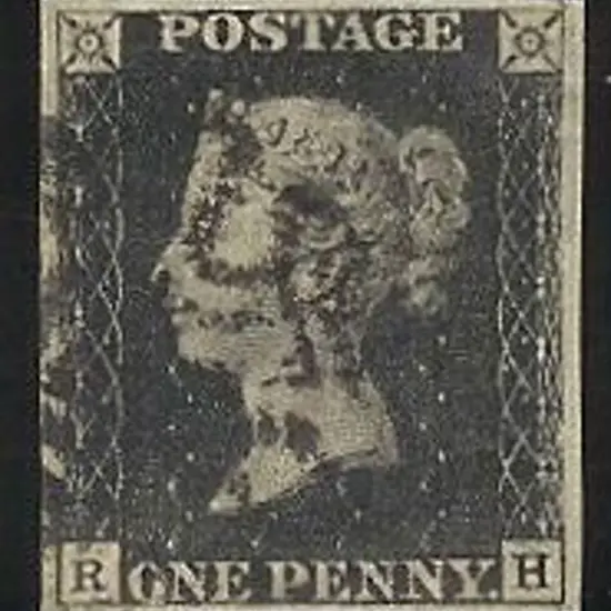 1840 1d black Plate 9. Cancelled by a black ...