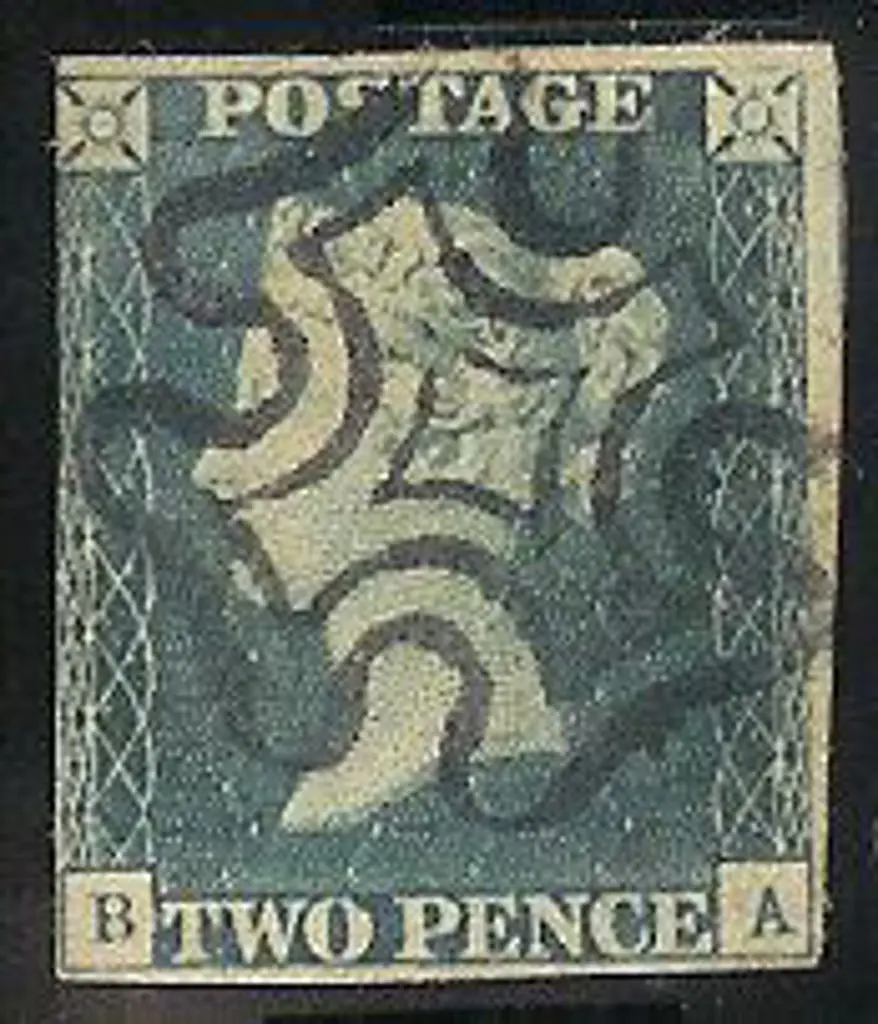 1840 2d deep full blue Plate 1. Cancelled by crisp ... Image 1++