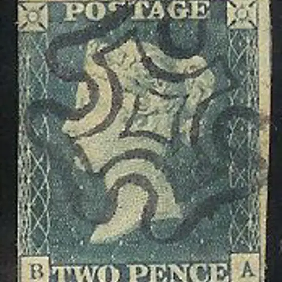 1840 2d deep full blue Plate 1. Cancelled by crisp ...