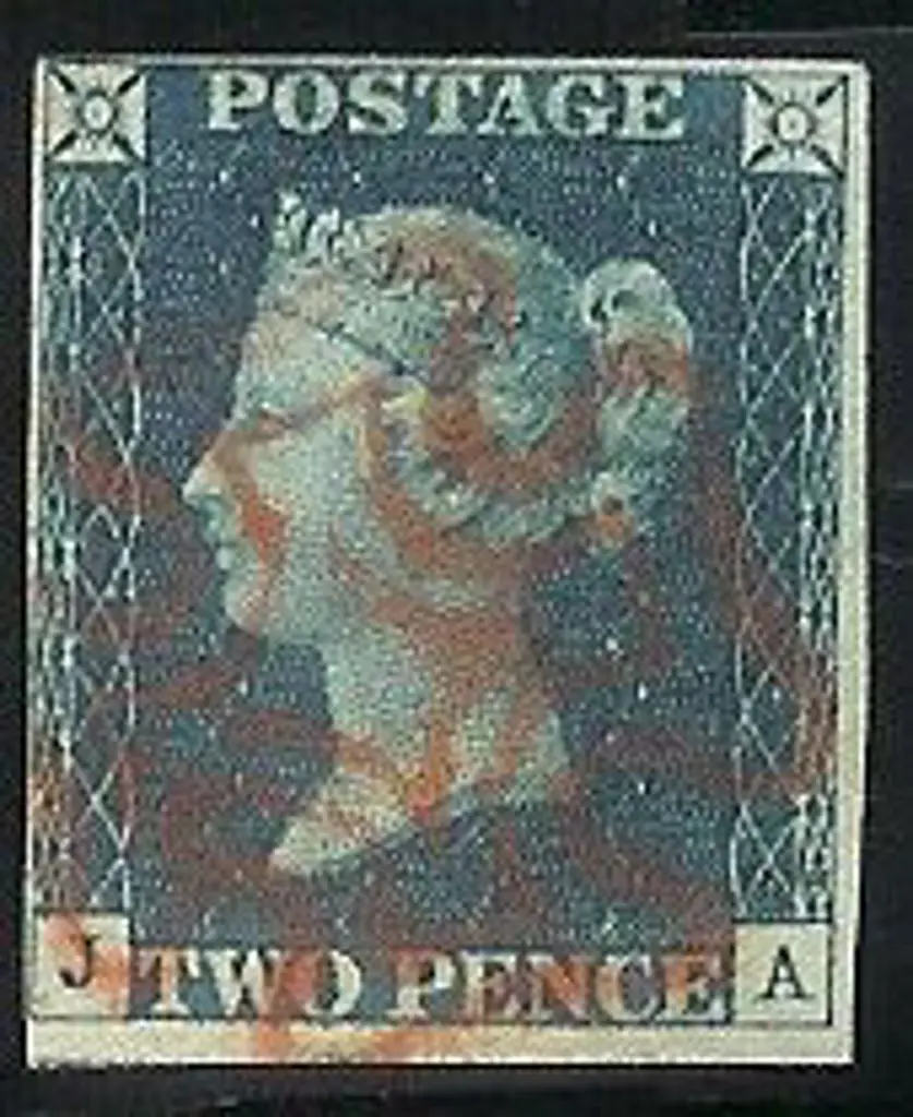 1840 2d deep full blue Plate 1. Cancelled by a ... Image 1++