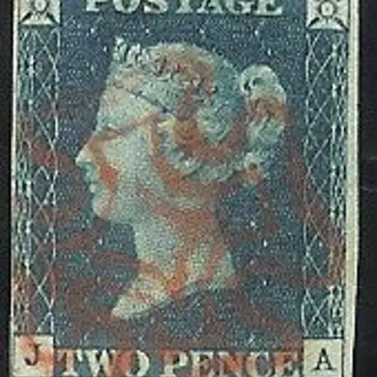 1840 2d deep full blue Plate 1. Cancelled by a ...