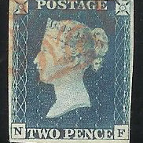 1840 2d blue Plate 1. Cancelled by a light partial ...