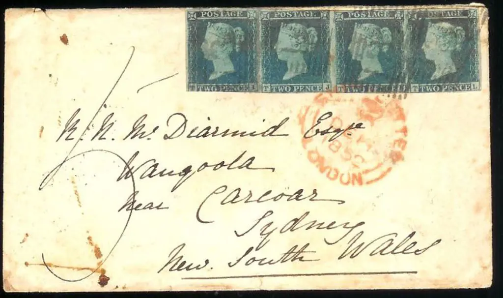 1852 cover to Sydney, NSW bearing 1841 2d blue (SG ... Image 1++