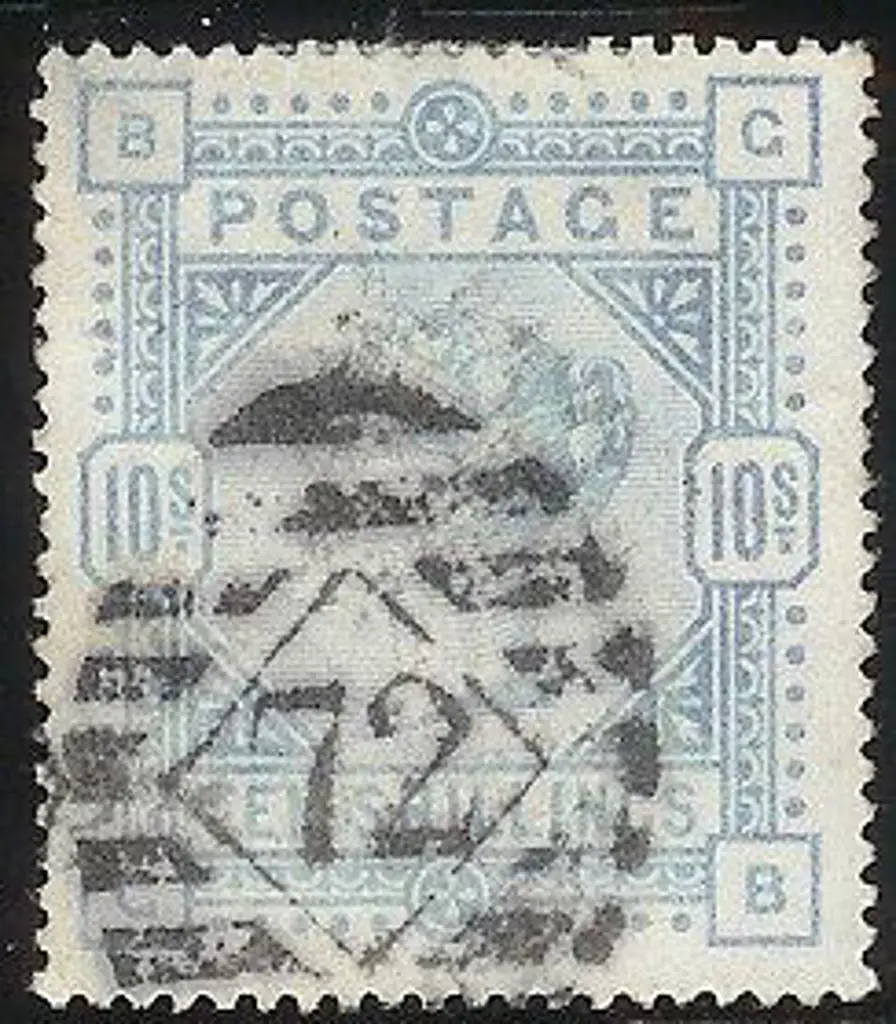 1883 10/- pale ultramarine QV on white paper. ... Image 1++