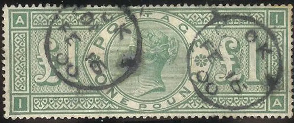 1891 £1 green QV good to F/U with 2 indistinct ... Image 1++