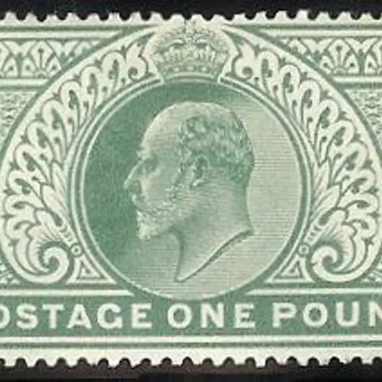1902 £1 dull blue green KEVII. Fresh mint, large ...