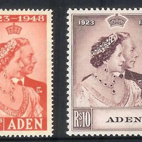 1948 Silver Wedding pair MLH pair with block of 4 ...