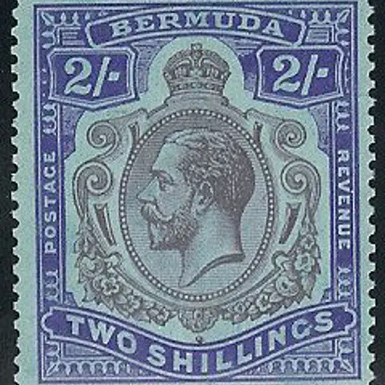 1927 2/-purple & bright blue/pale blue. MLH SG 88 ...