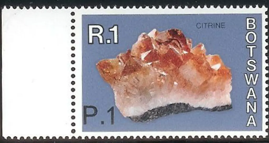 1976 1p on 1r Citrine with surcharge at bottom ... Image 1++