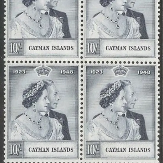 1948 Silver Wedding in marginal MUH blocks of 4 ...