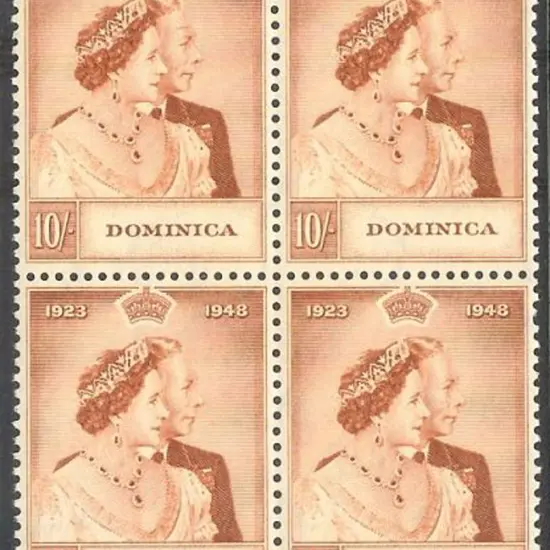 1948 Silver Wedding in MUH blocks of 4, 1d in ...
