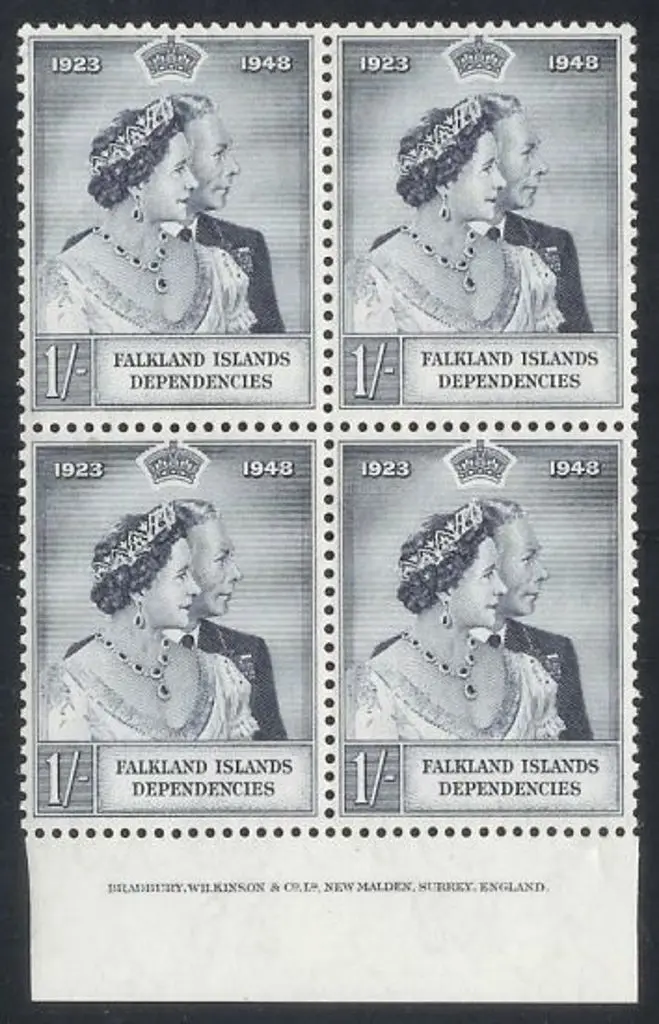 1948 Silver Wedding in marginal MUH blocks of 4 ... Image 1++