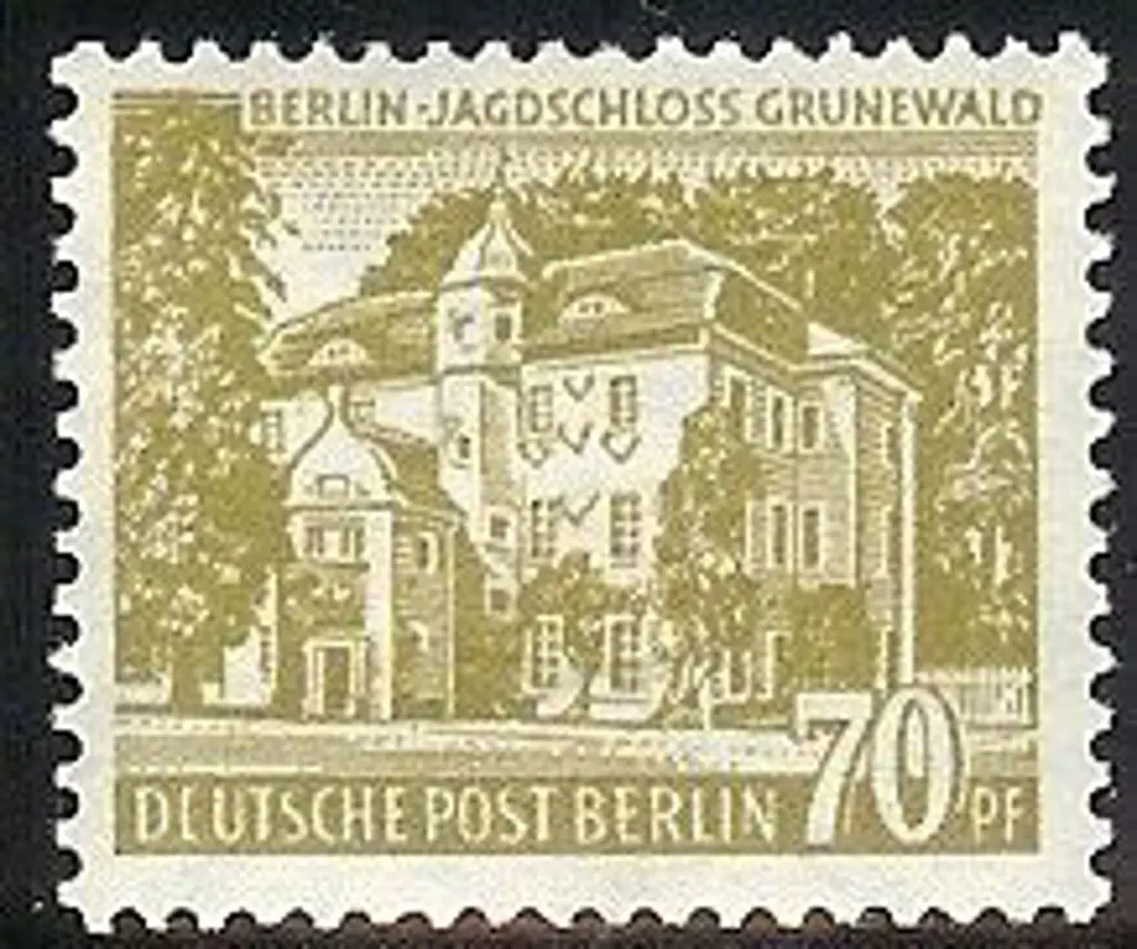 West Berlin 1954 70pf Grunewald Hunting Lodge. MLH ... Image 1++