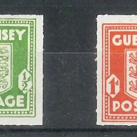 1942 ½d & 1d Arms printed on bluish French ...