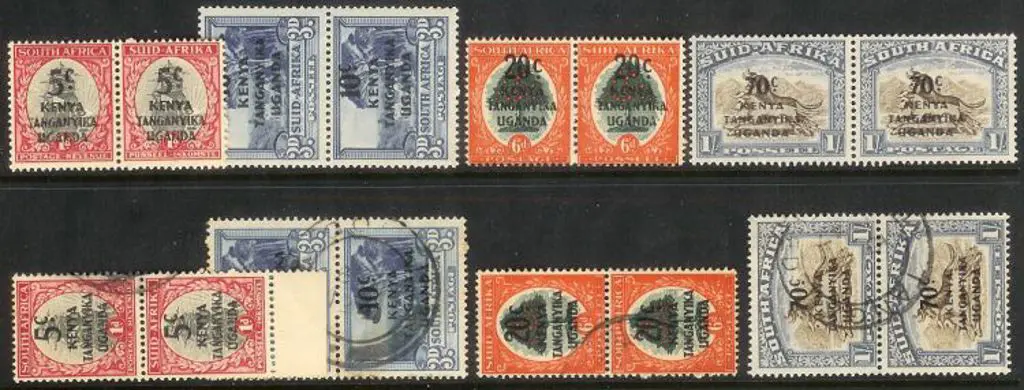 1941/42 Surcharges set of 4 pairs MUH & F/U. SG ... Image 1++