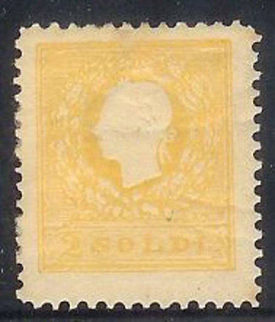 1859 2 soldi yellow mint with 60% og. SG 16 Cat. ... Image 1++