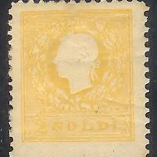 1859 2 soldi yellow mint with 60% og. SG 16 Cat. ...