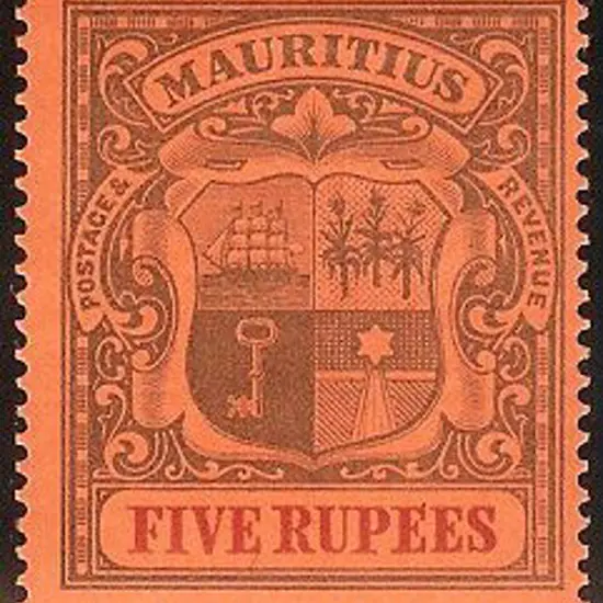 1905 5r. purple & carmine on red. Fresh MVLH SG ...