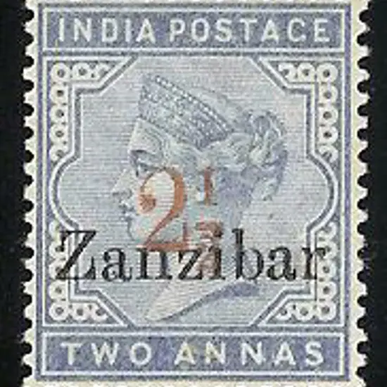 1896 2½d on 2a. QV pale blue. Well centered & MLH ...