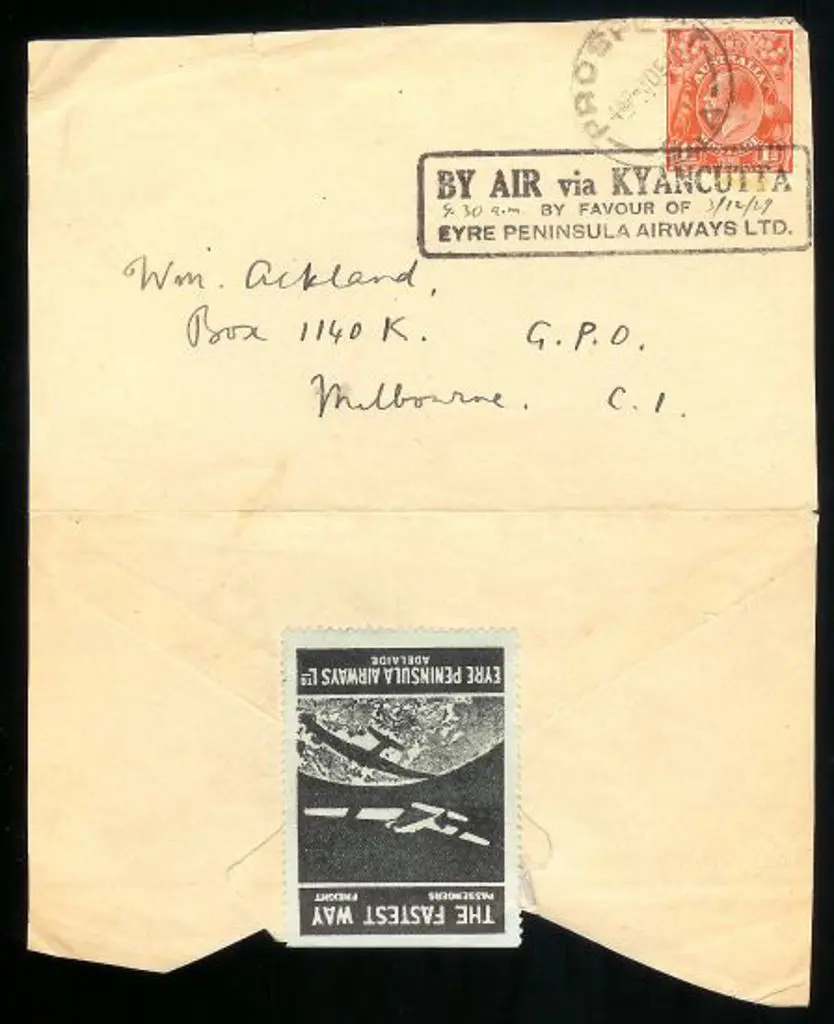 1929 (3rd Dec) Streaky Bay to Adelaide by Eyre ... Image 1++