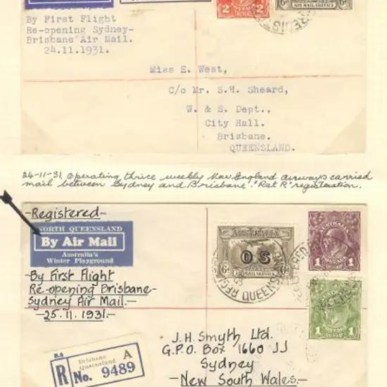 1931 (24th Nov) Sydney to Brisbane & return ...