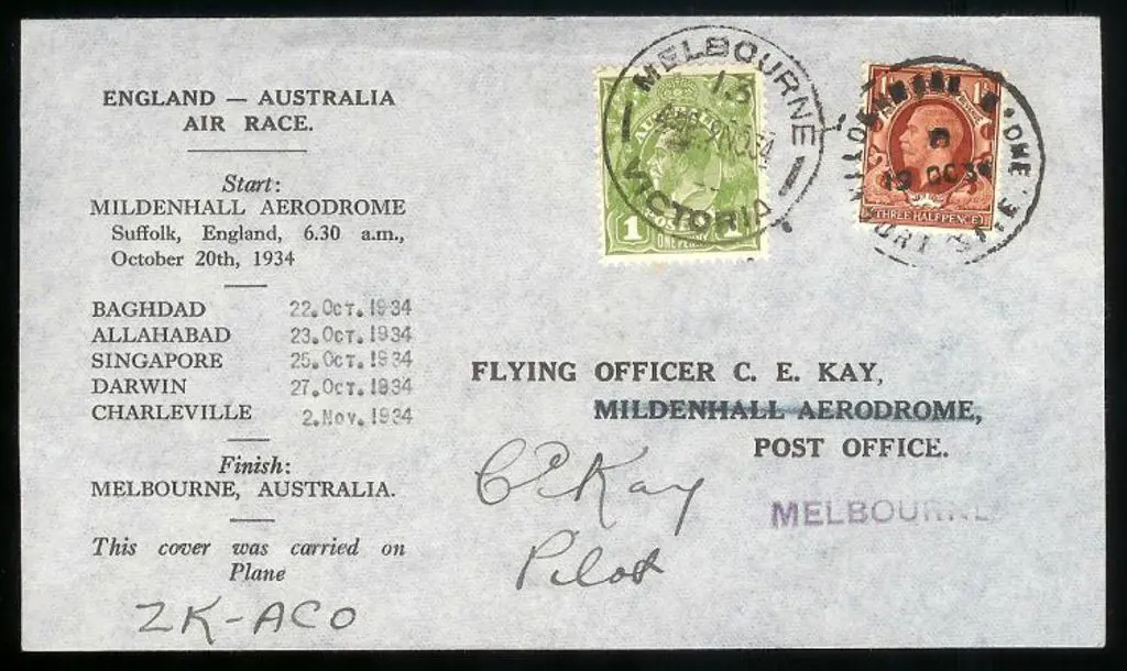 1934 (20th Oct) MacRobertson Air Race from England ... Image 1++