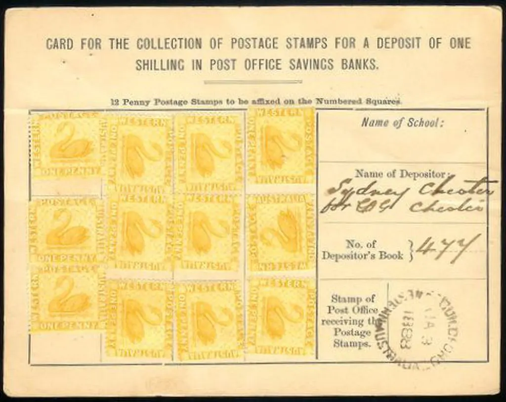 1888 (3 Jan) Post Office Savings Bank card ... Image 1++