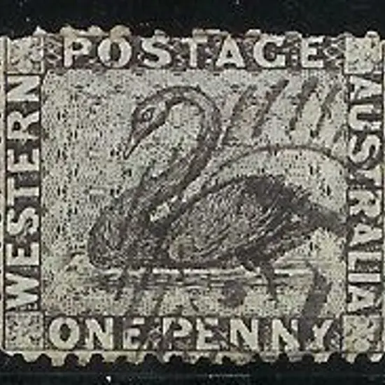 1854 1d black FORGERY on blued paper & perforated! ...